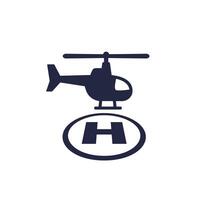 helipad icon, landing area for helicopters vector