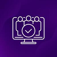 users line icon for web vector