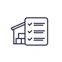 inventory control line icon on white vector