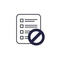 blacklist icon on white, pictogram vector