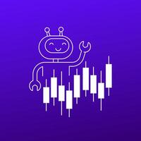 trading bot icon, AI for market data analysis concept vector