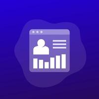user metrics icon for web and apps, vector