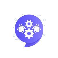 Debugging and testing icon with the bugs vector