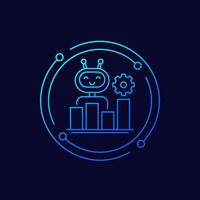 AI for market data analysis icon in linear design vector