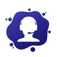 Call center operator icon, vector