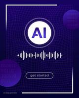 AI voice generator design, interface, ui template vector