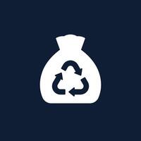 Trash bag, garbage icon, vector