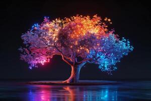 A tree with colorful lights on it photo