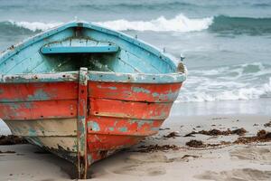 A boat on the beach photo