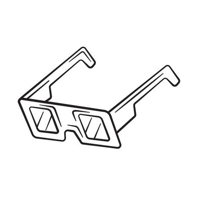 Minimalist Line Art Illustration of Futuristic Eyeglasses or Fashionable Glasses Design