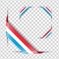 Luxembourg corner national flag with shadow vector