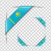 Kazakhstan corner national flag with shadow vector
