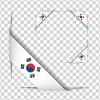 Korea corner national flag shadow vector