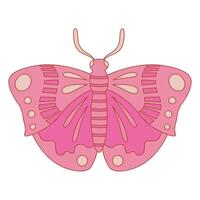 Beautiful pink butterfly featuring intricate patterns. Perfect for designing children's spaces, postcards, and banners. vector