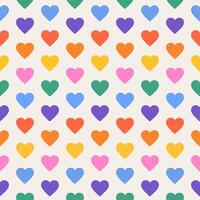 Seamless pattern of rainbow hearts. Multicolor loves print. LGBTQ colors. Abstract geometric pattern. LGBT flag. vector