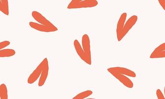 Naive heart pattern. Love seamles pattern. Minimalistic Red hearts illustration vector