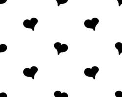 Black Hearts Seamles Pattern. Cute hearts on a isolated background vector