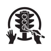 Traffic Light Silhouette for Branding Projects vector