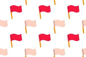 A stylish pattern featuring red and pink flags symbolizing activism and solidarity vector