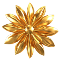 Shiny Golden Flower with Metallic Petals png