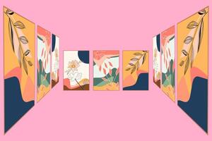 minimalist background design with a bohemian abstract theme vector