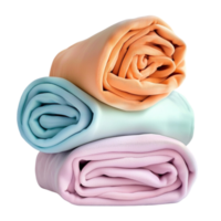 pastel blankets neatly rolled in warm and calming colors offer a cozy feel png