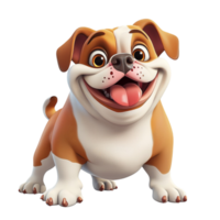 Adorable bulldog with a wide happy grin and eyes looks playful and friendly png