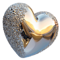 Luxurious silver heart with embedded diamonds sparkles with brilliance png