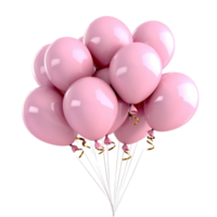 A bouquet of pink helium balloons floats together with a and dreamy aesthetic png