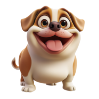 Adorable bulldog with a wide smile and expressive eyes radiates happiness and excitement png