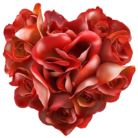 A vibrant bouquet of red roses isistically arranged in a compact and shape png