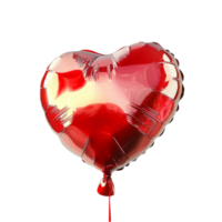 Shiny red heart balloon floats gracefully in the air with a glossy finish png