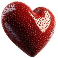 Sparkling red crystal heart with tiny embedded gems looks radiant png