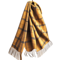 and cozy plaid scarf draped ly with flowing fabric png