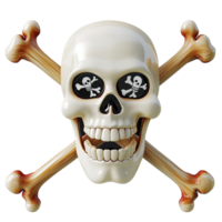 Skull and crossbones with a fierce grin stand out with ness png