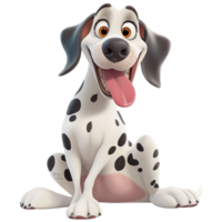 Adorable Dalmatian dog with a wagging tail looks excited and cheerful png