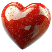 Sparkling red heart with tiny glittering particles radiates a dazzling beauty png