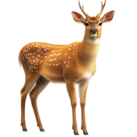 Graceful deer with white spots on its back stands with an alert expression and delicate features png