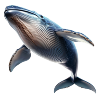 Massive humpback whale with a textured body glides through the ocean png