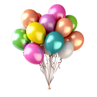 Colorful balloons float together creating a festive celebration atmosphere png