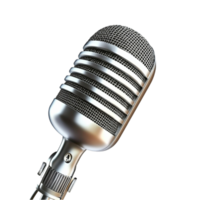 Silver microphone stands tall with ridges ready for powerful vocal performances png
