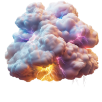 Storm cloud crackles with lightning and colors displaying dramatic weather png