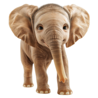 Baby elephant with big ears and a tiny trunk walks adorably with curiosity png