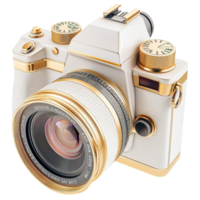 Golden camera gleams with lenses ready to capture stunning graphs png