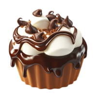 Chocolate cupcake tops with creamy frosting perfect for a dessert delight png