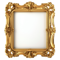 Golden frame surrounds an empty canvas waiting foristic inspiration png