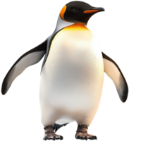 Penguin stands proudly in black and white waddling on icy Antarctic terrain png