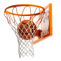 Basketball hoop stands tall with orange rim and net ready for a thrilling game png