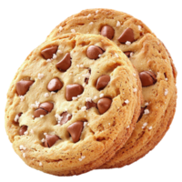 Chocolate chip cookies stack warmly with sprinkles promising a sweet treat png