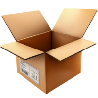 Cardboard box stands open with flaps inviting packing for a big move png